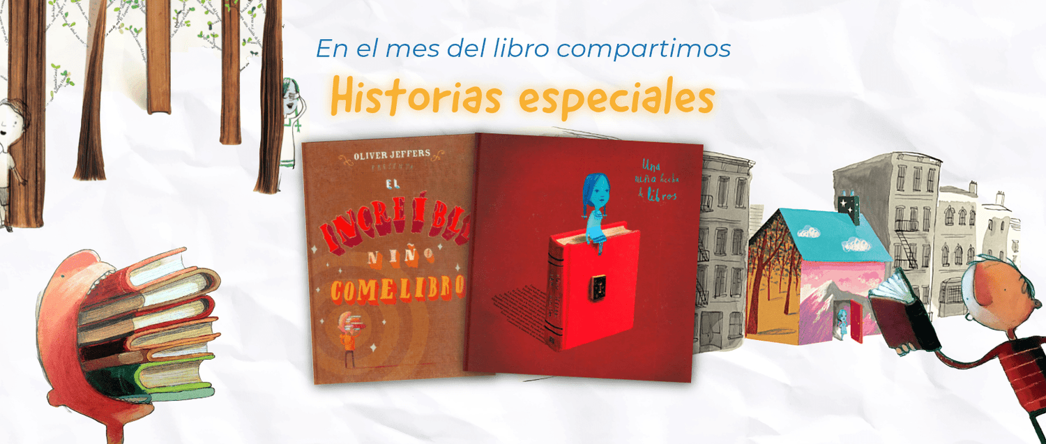 El increíble niño comelibros y una niña hecha de libros de Oliver Jeffers - Imagino Cuentos