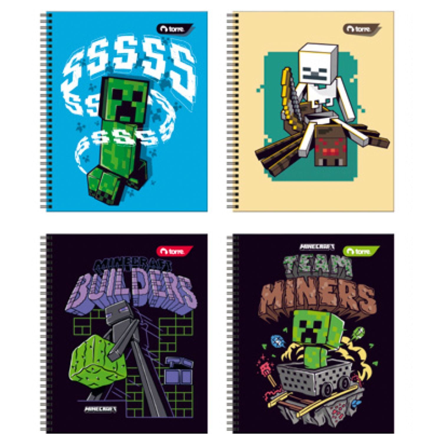 Pack 10 Cuadernos MINECRAFT Universitario cuadriculado 7MM 100 Hjs