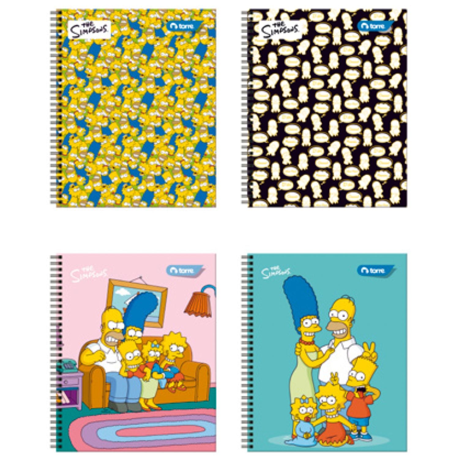 Pack 10 Cuadernos CLÁSICOS LOS SIMPSONS 2 cuadriculado 7MM 100 Hjs