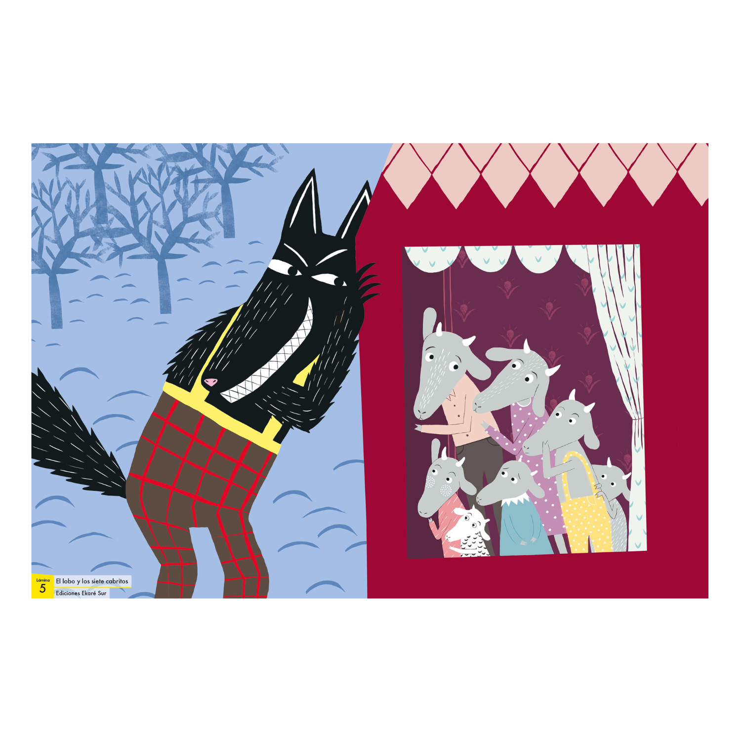 Láminas EL lobo y los siete cabritos