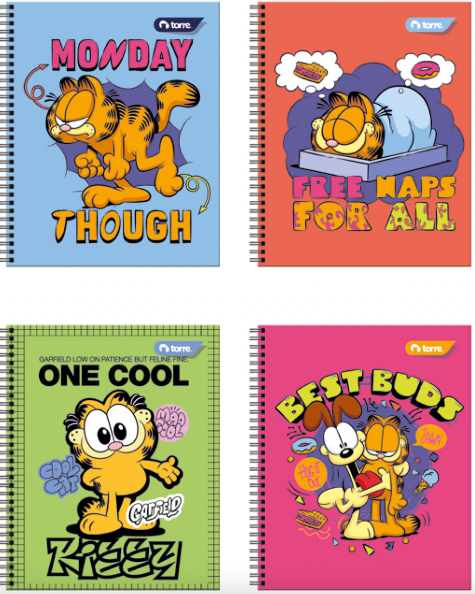 PACK 10 Cuadernos Univ. Clásico Garlfield 7mm 100 H