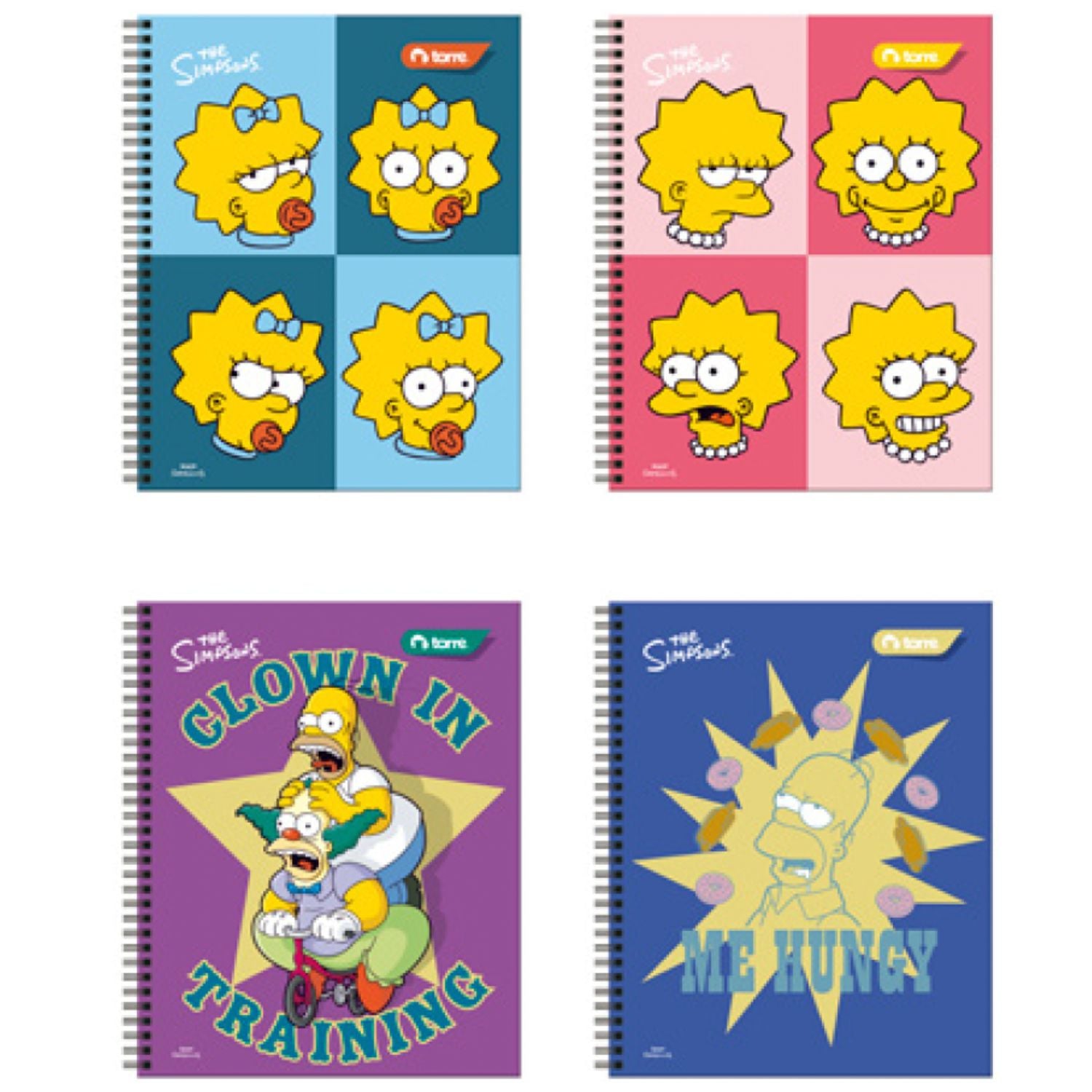 Pack 10 Cuadernos CLÁSICOS LOS SIMPSONS 2 cuadriculado 7MM 100 Hjs